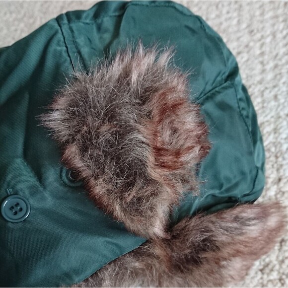 Newhattan Green and Brown ear flap faux fur Trapper Hat - Picture 9 of 12